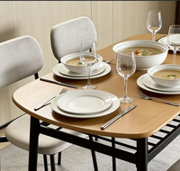 Ensemble de salle à manger simple avec table en MDF+PVC et 4 chaises, pour intérieur, DS-116-F