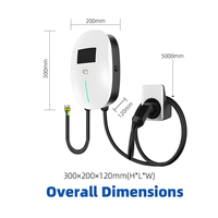Cargador de Vehículos Eléctricos GDON Fast de 11 kW y 16 A, Tipo 2, Trifásico, Estación de Carga Inteligente para Pared con Pantalla LCD y Aplicación Móvil