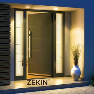 Porte blindée pivotante ZEKIN 2025 en bois massif, moderne et minimaliste, avec sécurité antivol, en aluminium métallique pour l'extérieur des appartements - Product Image 3