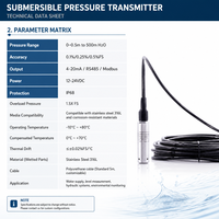 Dispositif de surveillance du niveau d'eau des puits profonds, transducteur de pression submersible PL301 pour la mesure de la profondeur de 100m à 500m