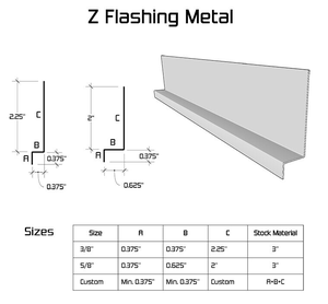 3/8 pouces X 10 pieds <span class=keywords><strong>en</strong></span> aluminium et acier galvanisé Z clignotant pour le marché du Canada - Product Image 6