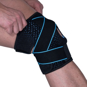 Genouillère de sport en néoprène et polyester, avec sangle tricotée, pour course, <span class=keywords><strong>équitation</strong></span>, basketball, offrant une <span class=keywords><strong>protection</strong></span> résistante à l'usure et un soutien compressif. - Product Image 5