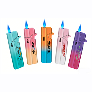Briquet torche promotionnel à flamme jet de <span class=keywords><strong>butane</strong></span> rechargeable, coupe-vent, en plastique, pour cadeau d'affaires, usage extérieur et fumeurs - Product Image 5