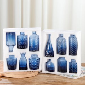 Set all'Ingrosso <span class=keywords><strong>di</strong></span> 12 Vasi per Fiori <span class=keywords><strong>in</strong></span> Vetro <span class=keywords><strong>Rosa</strong></span>, Blu e Trasparente per Decorazioni Casa e Matrimonio, Decoro Floreale Vintage e Carino - Product Image 5