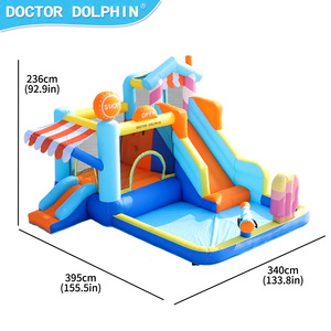Château gonflable combiné moderne pour l'extérieur, avec toboggan aquatique et souffleur, pour les fêtes d'enfants - Product Image 4