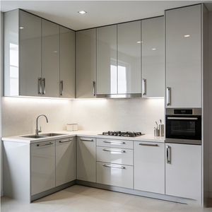 Mobile da <span class=keywords><strong>Cucina</strong></span> Modulare Personalizzato in Truciolato, Armadietto da Parete Moderno Laccato Lucido, Arredamento per la Casa - Product Image 1