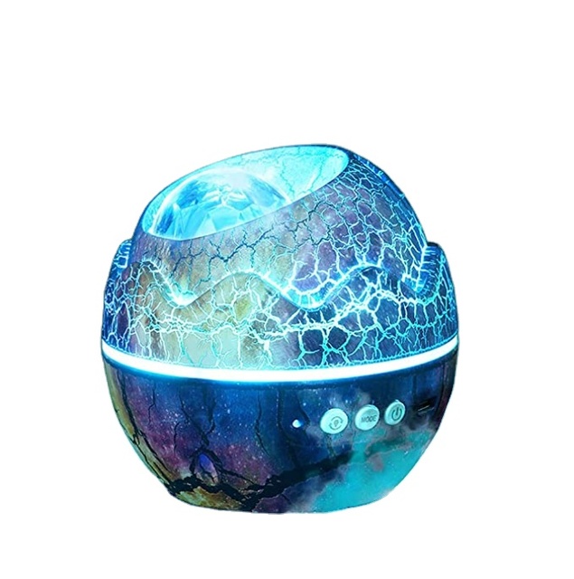Modern Galaxy Projector Speaker RGBW LED Night Light Dinosaur Egg Design White Noise Remote Control 3W Speaker for Living Room