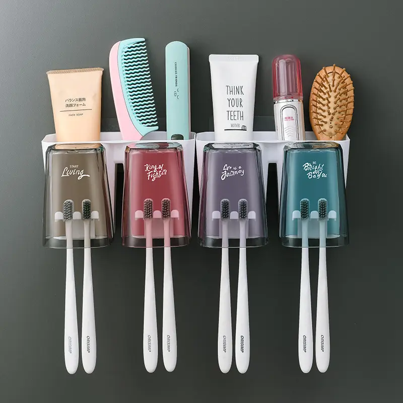 DS2757 Distributeur automatique de dentifrice, kit de presse-agrumes, porte-brosse à dents mural pour salle de bain et distributeur de dentifrice