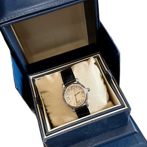 Montre à quartz pour femme avec cadran couleur or rose et bracelet en cuir à motif crocodile noir Chopards - Product Image 4