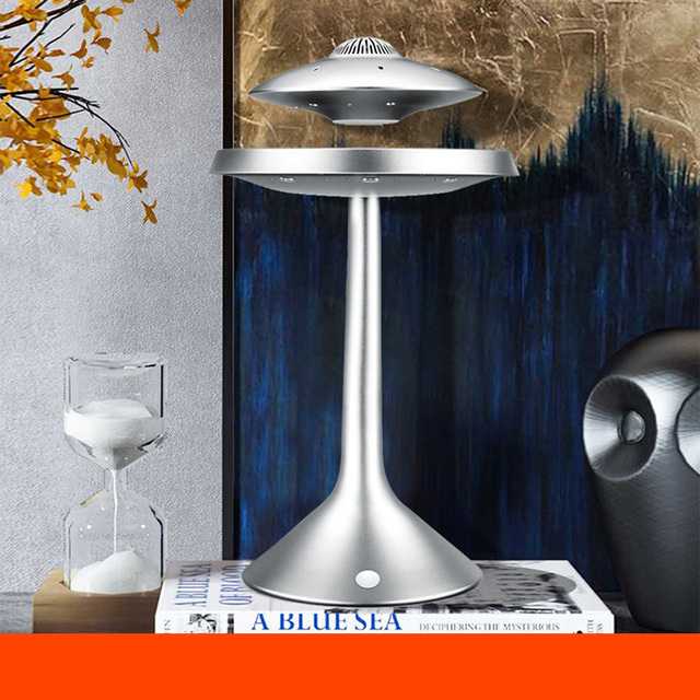 Maglev Flying UFO Light Saucer Rotation Wireless Charging Gradient Color Lamp Stereo Speaker Creative Gift