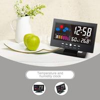 Digitaler Intelligenter Großer LCD Elektronischer Sprachaktivierter Kalender-Wecker Tischuhr Wetterstation Temperaturanzeige Hintergrundbeleuchtung Wohndekoration