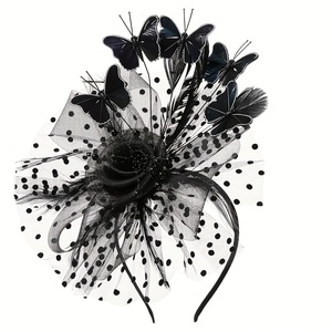 Cappello Derby a Farfalla Classico per Tea Party con Fermaglio per Capelli Anni '20 '50 Fascinator per Signora Donna Abbigliamento per Eventi Formali - Product Image 6
