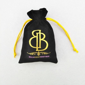 Bolsa de Regalo de Terciopelo Negra Personalizada con Logotipo, Bolsa de Joyería con Cordón de Gamuza para Empaque y Exhibición de Joyas - Product Image 5