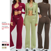 Ensemble de vêtements de sport pour femmes, 3 pièces, personnalisé, vente en gros, fitness, yoga, tenue de sport sans couture, sweat-shirt à manches longues, ensemble de yoga