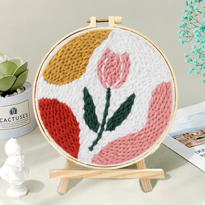 Kit <span class=keywords><strong>de</strong></span> bordado <span class=keywords><strong>de</strong></span> aguja con hilo para principiantes, bordado fácil, costura <span class=keywords><strong>de</strong></span> lana, trabajo, decoración del hogar, bordado personalizado - Product Image 1