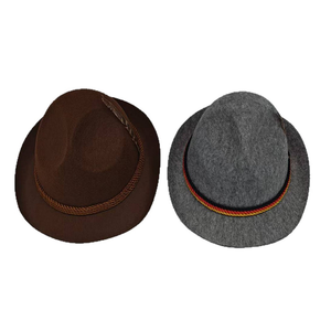 Sombrero de Copa Gris Marrón Estilo Jazz para Festivales, Unisex, Tejido, con Copa Cóncava - Product Image 6