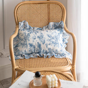 Taie d'oreiller français rétro européen ins wind bleu clair de luxe pour salon, canapé, maison, séjour, décoration de coussin, housse de coussin, taie d'oreiller - Product Image 3