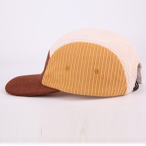Casquettes 5 panneaux vierges personnalisables en gros, avec étiquette tissée et broderie, en velours côtelé lavé, pour le <span class=keywords><strong>camping</strong></span> - Product Image 5