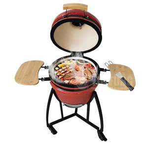 Parrilla de Carbón Cerámica Kamado de 22 Pulgadas, <span class=keywords><strong>Ahumador</strong></span> para Barbacoa con Estantes de Bambú, Compatible con Horno para Pizza - Product Image 5