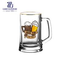 Chope à bière en verre sodocalcique classique réutilisable de 400 ml, gobelet à boisson, vente chaude, personnalisation acceptée