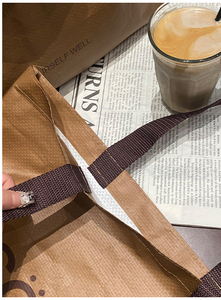 Bolsos tejidos de hombro profesionales de gama alta para mujer, bolsos de tienda de ropa, bolsas de regalo de embalaje de compras no tejidas al por mayor - Product Image 5