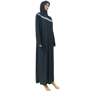 Donna musulmana manica lunga con cappuccio largo Abaya con Hijab abbigliamento islamico abiti da preghiera Maxi abito turco ragazze Dubai arabo XL-6XL - Product Image 2