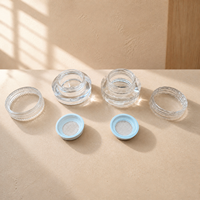 Pot à poudre libre en maille élastique 2,5g+3g, haute transparence, rond et à facettes, portable, en plastique PS, pour voyage