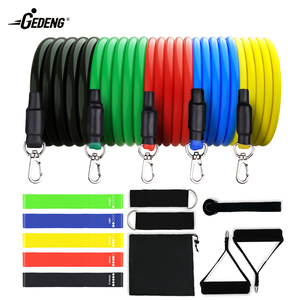 GEDENG, juego de tubos de tonificación de 11 piezas, banda de resistencia de látex para cuerda de ejercicio en casa y expansor de goma de tracción elástica, equipo de Fitness - Product Image 1