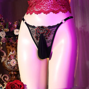 Мужское сексуальное белье-треугольник больших размеров с персонализированной вышивкой бабочки, дышащая сетка, прозрачное, соблазнительное - Product Image 4