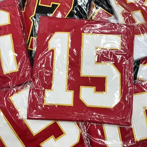 New Stitched American Football Jersey #87 Travis Kelce #15 Patrick Mahomes Embroidery Football Jersey