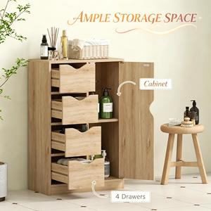 Armoire de rangement verticale compacte, armoire étroite à plusieurs compartiments, unité de rangement d'appoint pour salon - Product Image 4