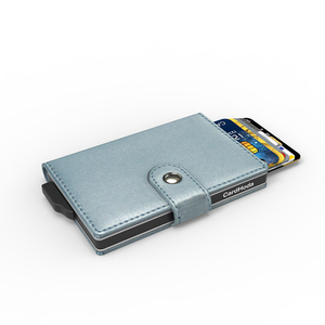 Tarjetero de Aluminio CardHoda con Forro de PU, Bloqueo RFID, Cartera Minimalista Unisex, Cierre Plegable Corto, Clip para Billetes - Product Image 6