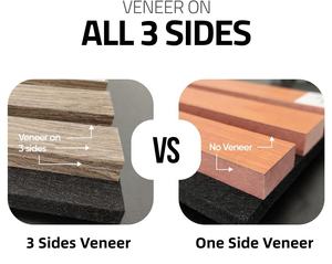 Panneau mural en bois de luxe Panneau Aku décoratif de qualité supérieure Panneau acoustique <span class=keywords><strong>blanc</strong></span> à lattes de bois 3 faces pour décoration de mur intérieur - Product Image 2