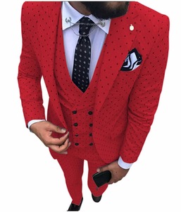 Abiti da <span class=keywords><strong>uomo</strong></span> LL124 Wave Point tre pezzi abiti da <span class=keywords><strong>uomo</strong></span> Casual da ufficio pendolare abiti da sposa (Blazer gilet + pantaloni) - Product Image 6