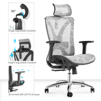 Chaise de direction de luxe fabriquée à Foshan, avec appui-tête réglable, chaise pivotante moderne, ergonomique, confortable, pour le bureau à domicile
