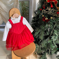 Robe de princesse en maille à bretelles pour filles Jenny Kids, style coréen, nouvelle collection 2026, tenue de Noël et du Nouvel An