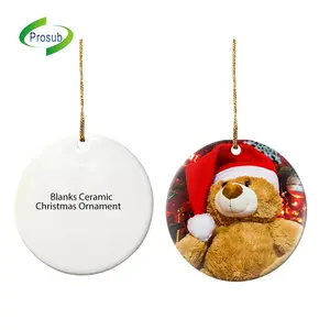 Prosub Sublimation Blank Christmas Ornament Pendant Different Shapes Ceramic Sublimation Ornament