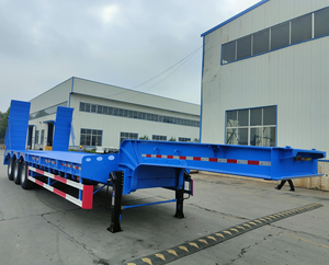 Betrouwbare 3-assige stalen dieplader oplegger met antislipdek voor <span class=keywords><strong>transport</strong></span> van landbouwmachines, max. laadvermogen 60T - Product Image 4
