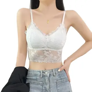 Wholesale New Women Vest Comfort Breathable And Without Steel Ring Chest Wrap Bandeau Bra Lace Tube Top Bra For Women