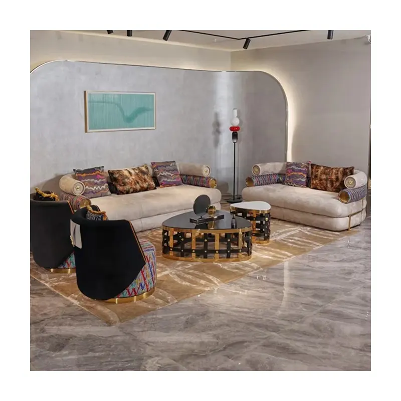 Italiaanse Luxe Bankstel 1 + 2 + 3 Stuks Echt Leer Europese Designstijl Voor Home Villa Hotel Winkelcentrum Of Hal-Groothandel