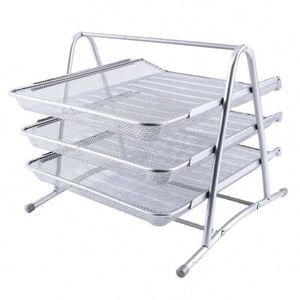 Organisateur de documents en maille écologique fabriqué en Chine, étagère à documents en métal, plateau à dossiers à 3 niveaux - Product Image 5