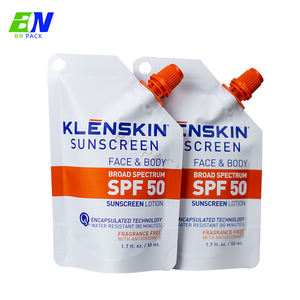 Custom design personalizzato da 50ml/100ml crema per crema solare appendi foro foglio crema bustina PE anti odore beccuccio olio abbronzante - Product Image 4