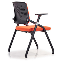 Foshan Vente en gros Chaise en plastique noir à jambes solides Chaise de bureau Chaise de bureau pliable avec sac de siège souple