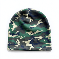 Bonnet en tricot camouflage imprimé numériquement en fil de polyester, bonnet à logo personnalisé par sublimation, bonnet chaud d'hiver streetwear