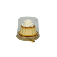 Boîte individuelle ronde pour cupcakes et muffins, en plastique PET, dorée, jetable, pour mini-flans et desserts, vente en gros usine