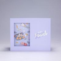Boîte d'emballage de parfum de luxe violet, 1 pièce, boîte cadeau en papier avec fenêtre transparente
