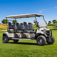Voiturette de golf électrique 6 places de Chine, véhicule de navettage pour clubs, hôtels, complexes hôteliers, parcs à thème et extérieur