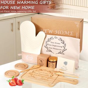 Regalos de calentamiento de casa con logotipo <span class=keywords><strong>personalizado</strong></span>, nuevo juego de regalo de cocina para el hogar con tabla de cortar, vela perfumada, cesta de regalo para parejas - Product Image 3