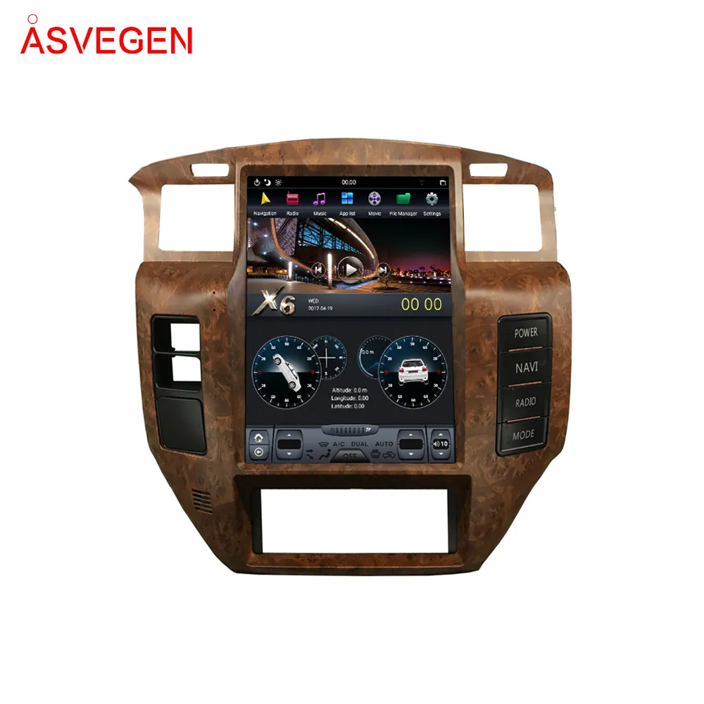 Wood farbe 12.1 zoll Car Radio DVD Player For Nissan Patrol Y61 Android 9.0 RAM4GB ROM32GB mit Radio Wifi BT Carplay