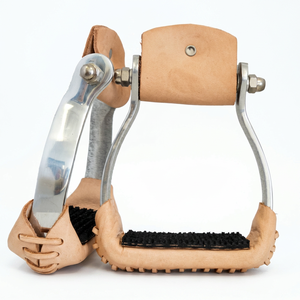 Estribos de Cuero con Estructura Metálica y Suela de Goma, Equipo de Equitación - Product Image 1